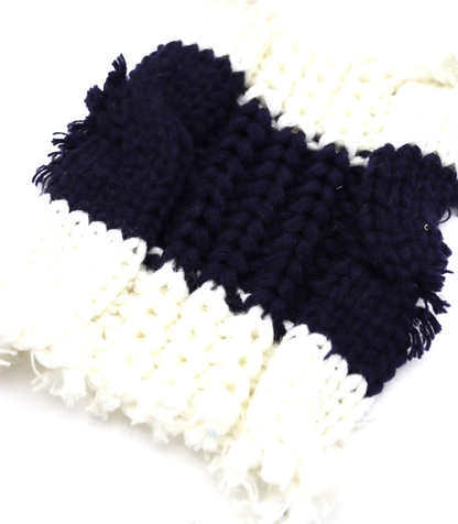 【25SS-106】ローゲージボーダーケーブルニット　/0.5ｙあたり = ～1950円