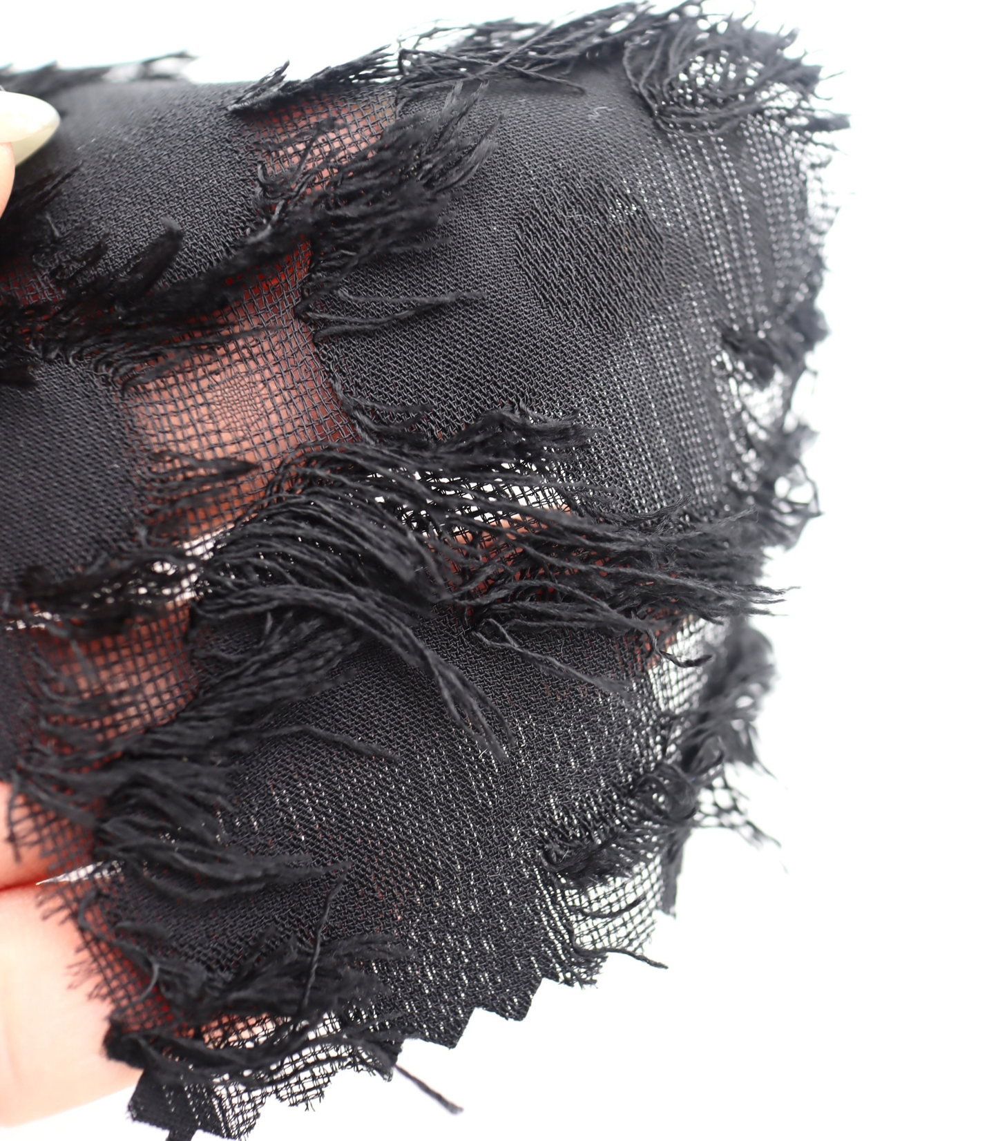 【25SS-379】フリンジトリミングフラワージャガードシフォン　/0.5ｙあたり = ～860円