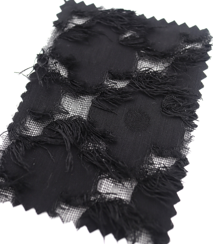 【25SS-379】フリンジトリミングフラワージャガードシフォン　/0.5ｙあたり = ～860円