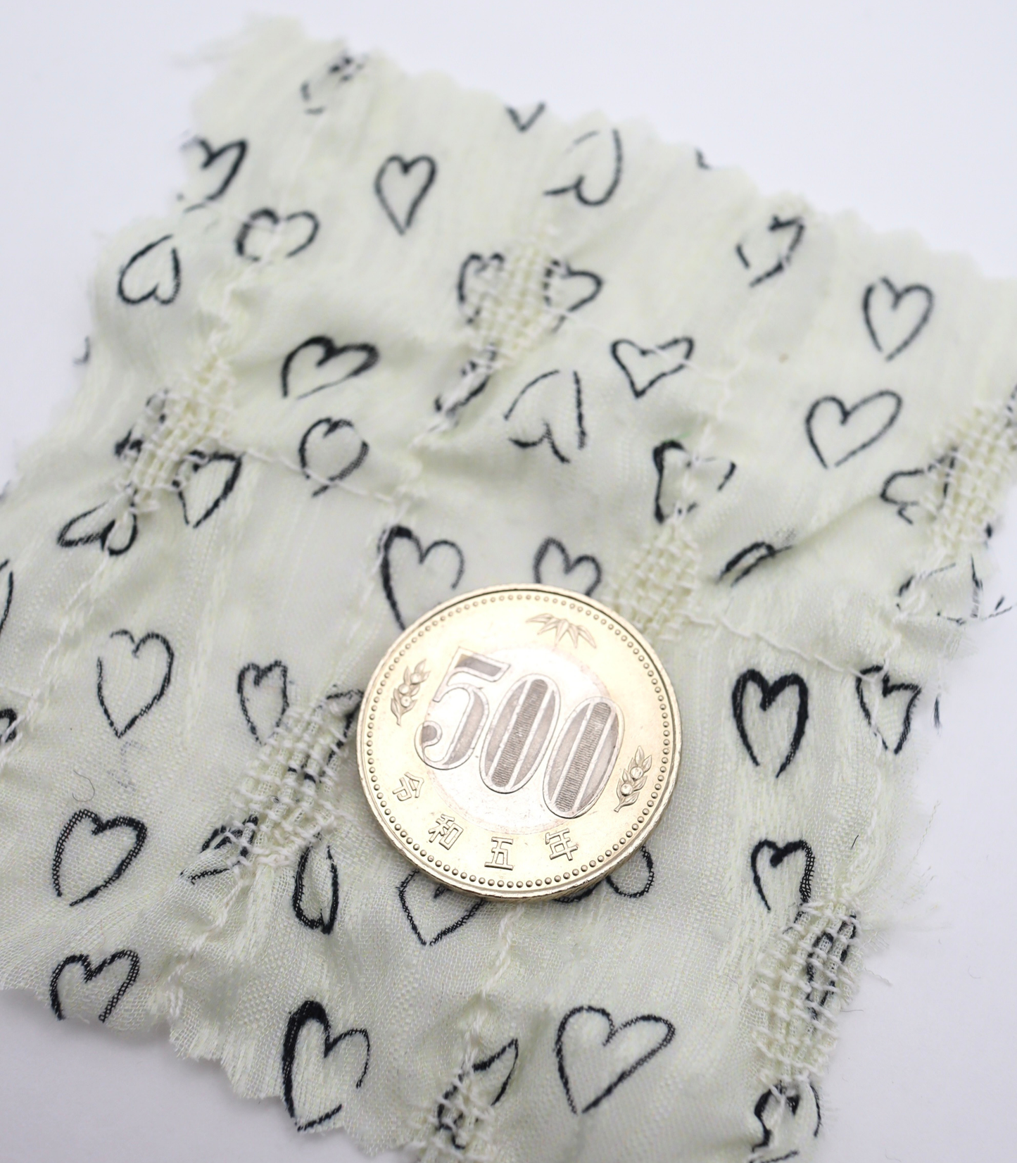 【25SS-050】ハートプリントシャーリングステッチシフォン　/0.5ｙあたり=～1350円