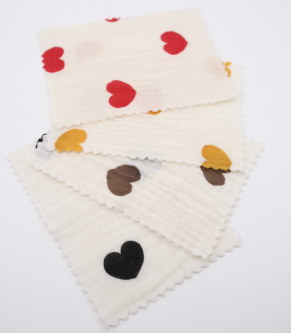 【25SS-037】ハートプリントしぼしぼダブルガーゼ　/0.5ｙあたり=～675円