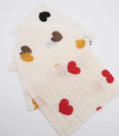 【25SS-037】ハートプリントしぼしぼダブルガーゼ　/0.5ｙあたり=～675円