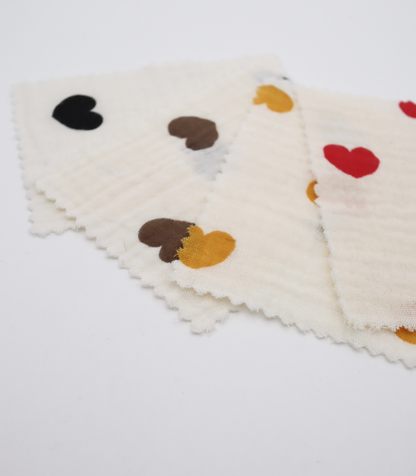 【25SS-037】ハートプリントしぼしぼダブルガーゼ　/0.5ｙあたり=～675円