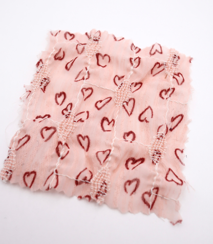 【25SS-050】ハートプリントシャーリングステッチシフォン　/0.5ｙあたり=～1350円