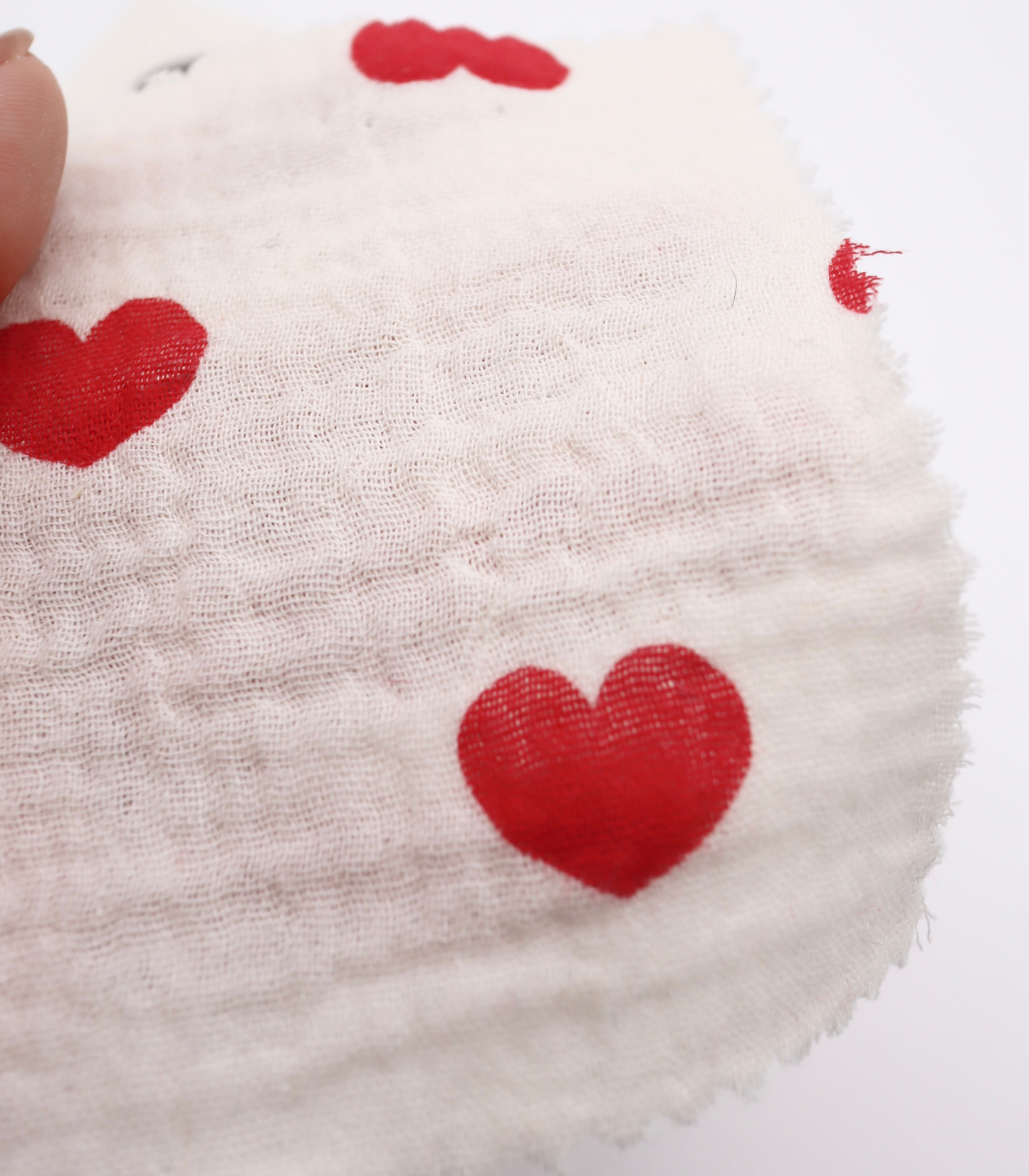 【25SS-037】ハートプリントしぼしぼダブルガーゼ　/0.5ｙあたり=～675円