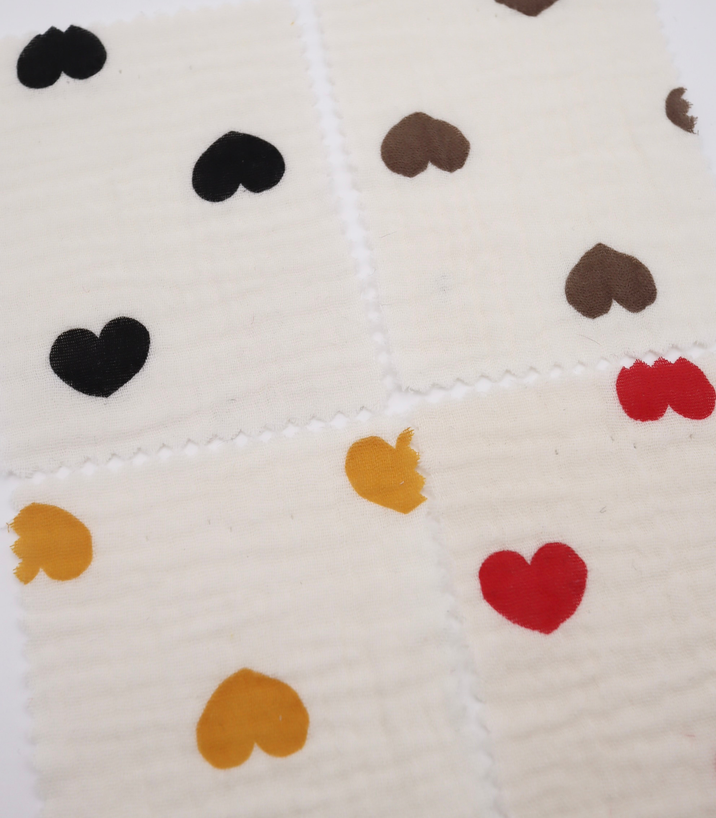 【25SS-037】ハートプリントしぼしぼダブルガーゼ　/0.5ｙあたり=～675円