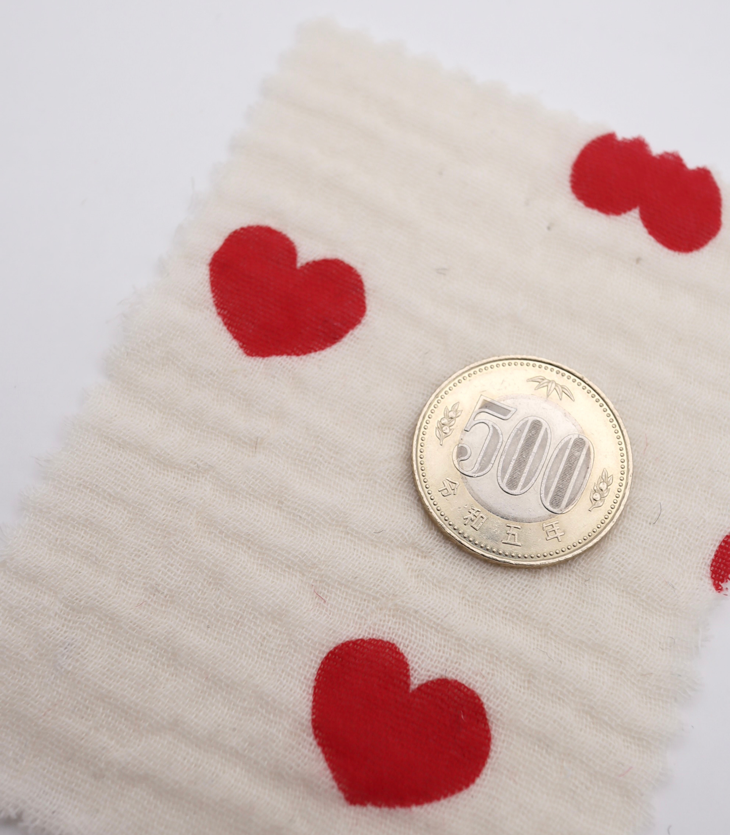 【25SS-037】ハートプリントしぼしぼダブルガーゼ　/0.5ｙあたり=～675円