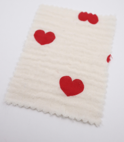 【25SS-037】ハートプリントしぼしぼダブルガーゼ　/0.5ｙあたり=～675円