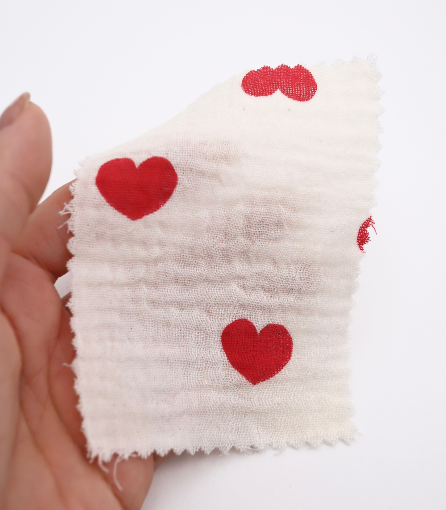 【25SS-037】ハートプリントしぼしぼダブルガーゼ　/0.5ｙあたり=～675円