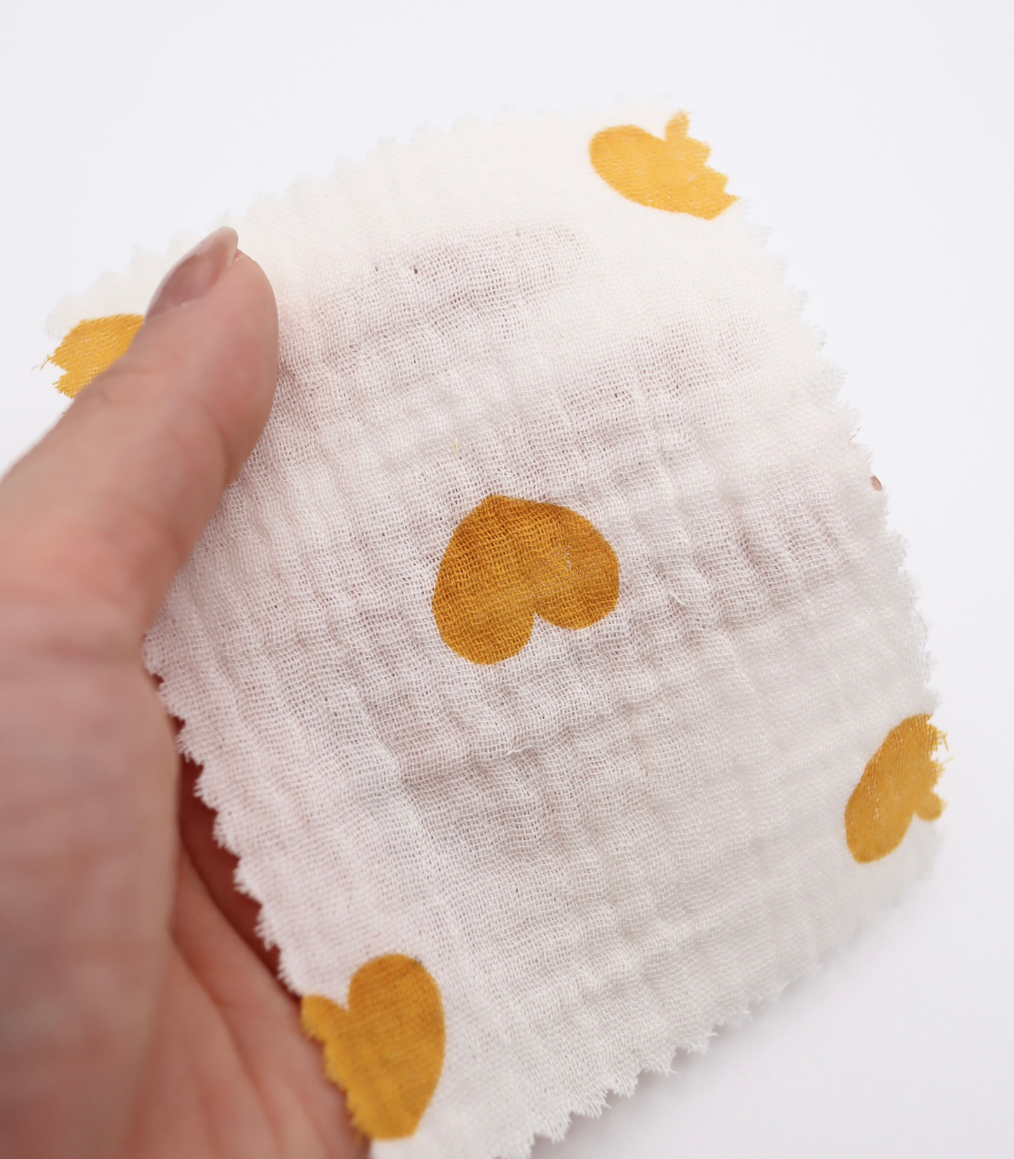 【25SS-037】ハートプリントしぼしぼダブルガーゼ　/0.5ｙあたり=～675円