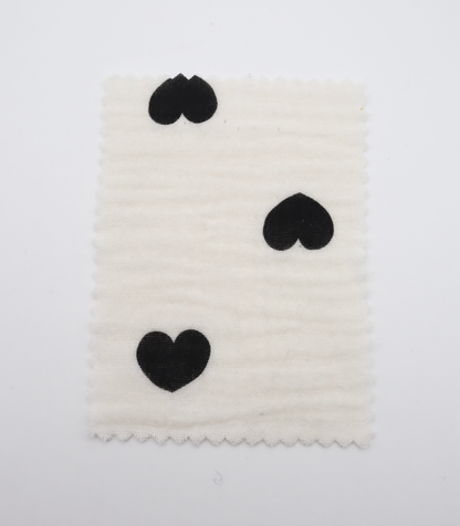 【25SS-037】ハートプリントしぼしぼダブルガーゼ　/0.5ｙあたり=～675円