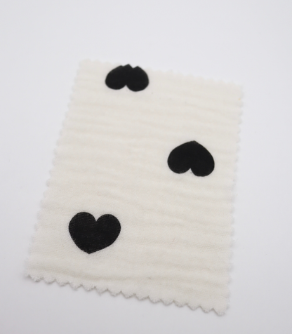 【25SS-037】ハートプリントしぼしぼダブルガーゼ　/0.5ｙあたり=～675円