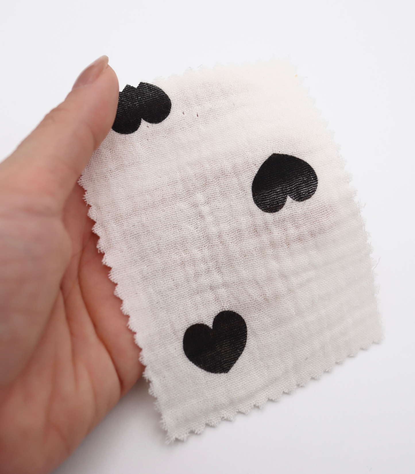 【25SS-037】ハートプリントしぼしぼダブルガーゼ　/0.5ｙあたり=～675円