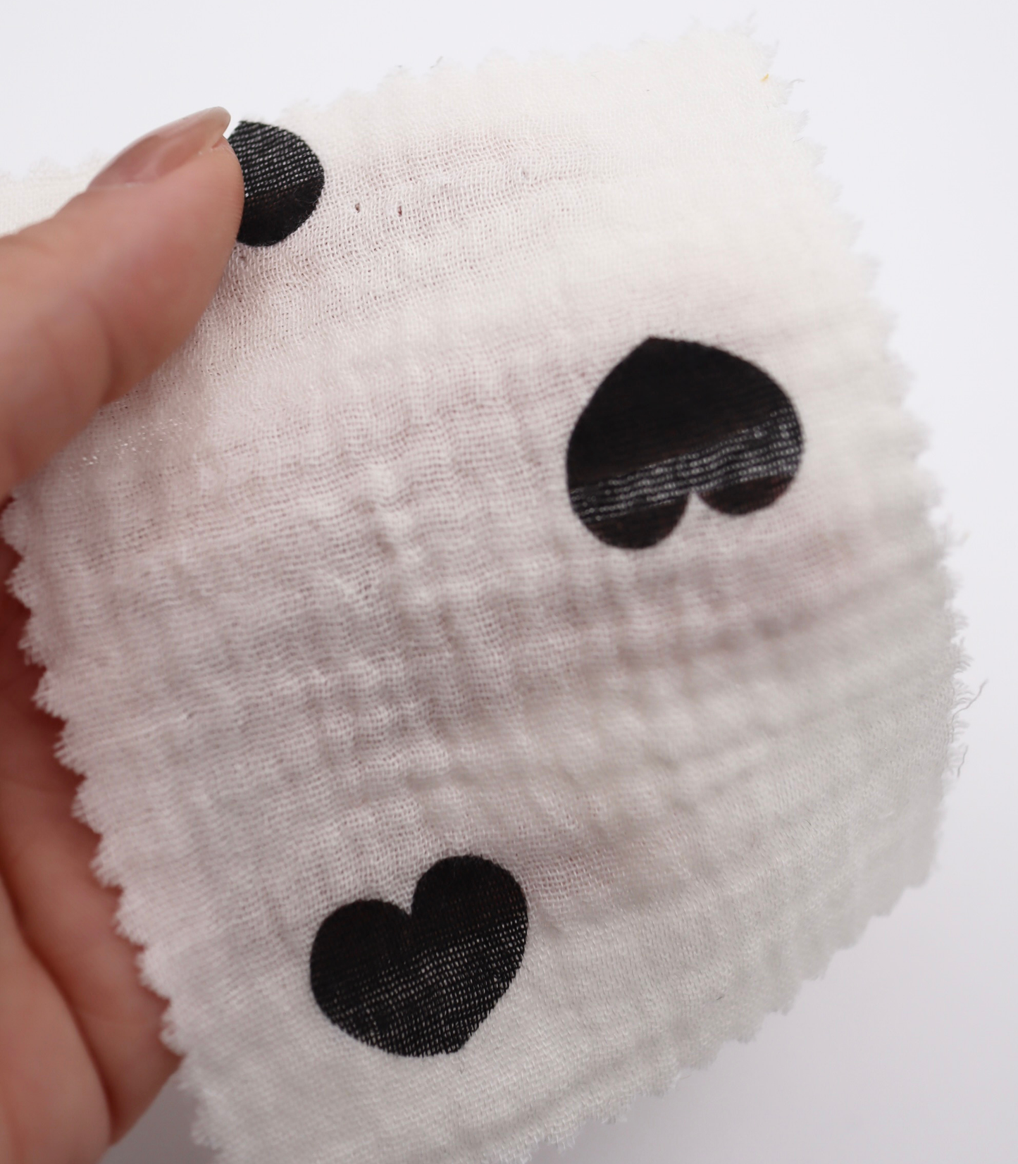 【25SS-037】ハートプリントしぼしぼダブルガーゼ　/0.5ｙあたり=～675円