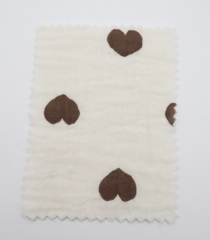 【25SS-037】ハートプリントしぼしぼダブルガーゼ　/0.5ｙあたり=～675円