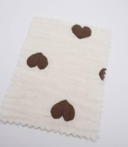 【25SS-037】ハートプリントしぼしぼダブルガーゼ　/0.5ｙあたり=～675円