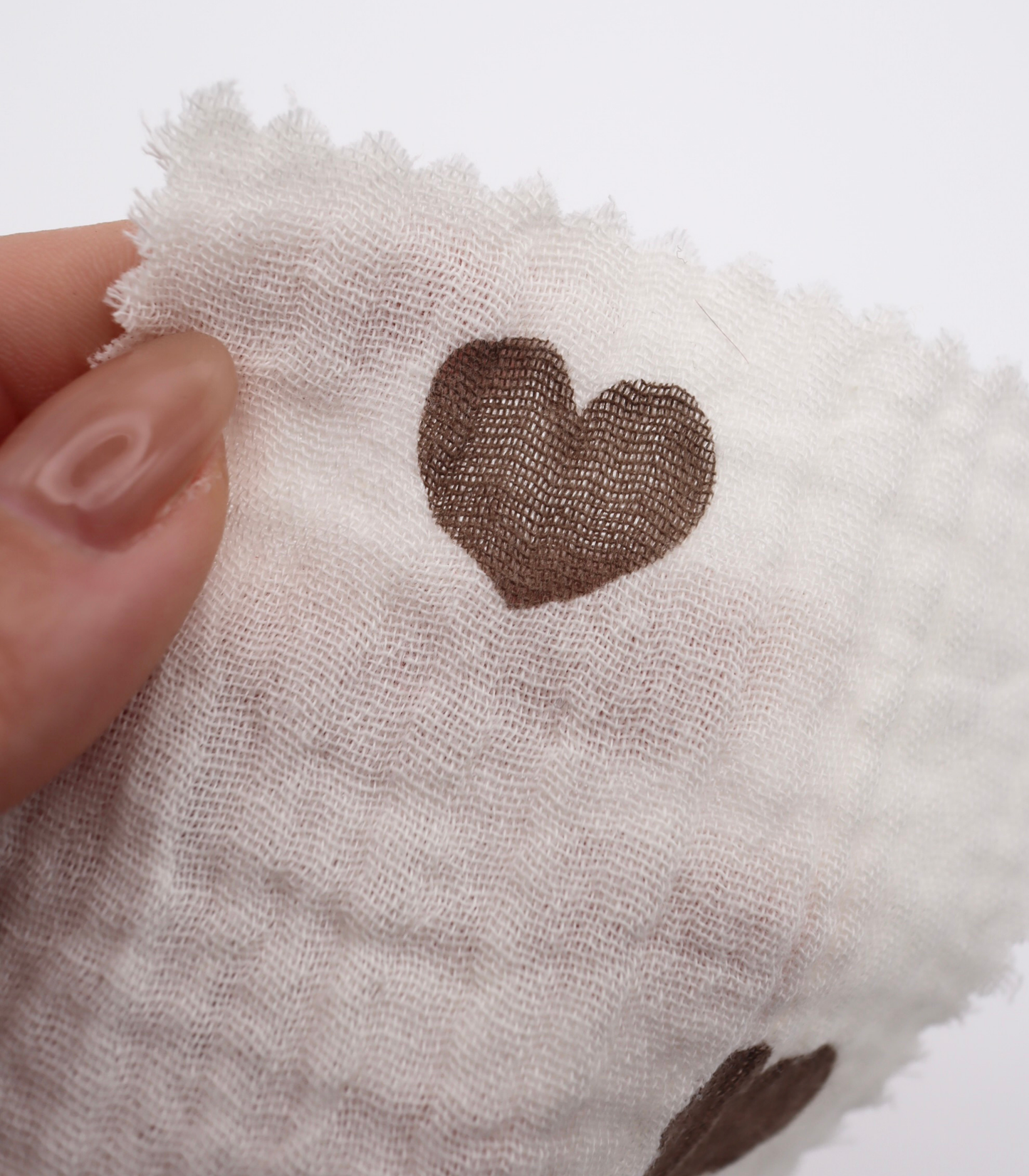 【25SS-037】ハートプリントしぼしぼダブルガーゼ　/0.5ｙあたり=～675円