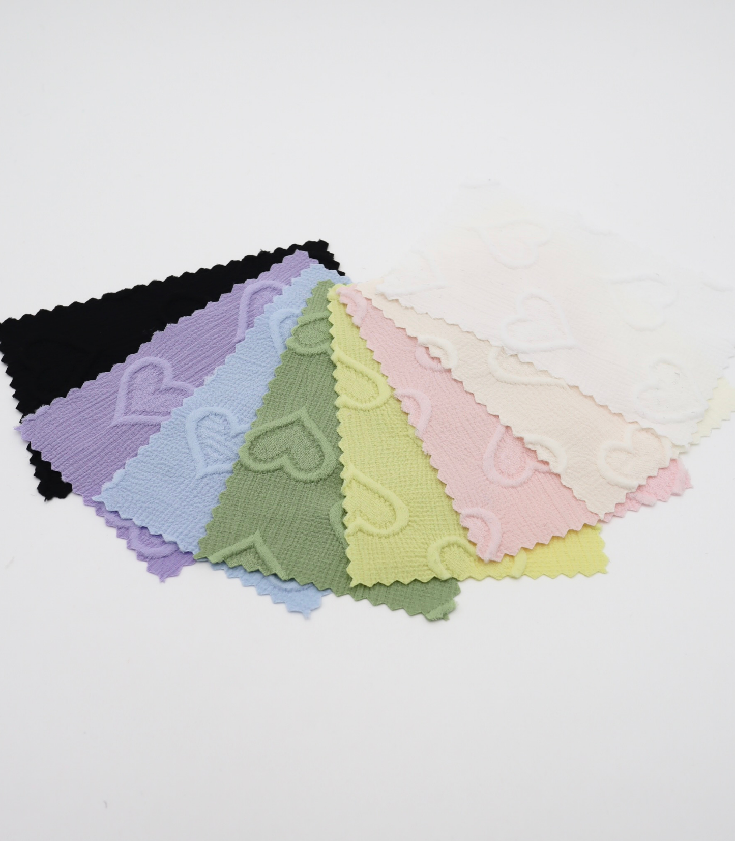 【25SS-043】ぷっくりハートふくれジャガード楊柳シフォン　0.5ｙあたり=～780円