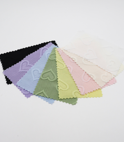 【25SS-043】ぷっくりハートふくれジャガード楊柳シフォン　0.5ｙあたり=～780円