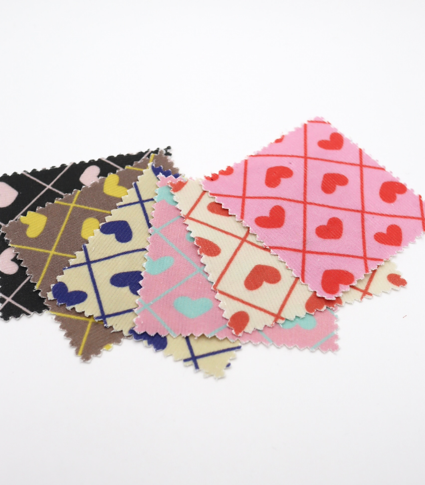 【25SS-007】ハート×チェックプリントコーデュロイ　/0.5ｙあたり=～935円