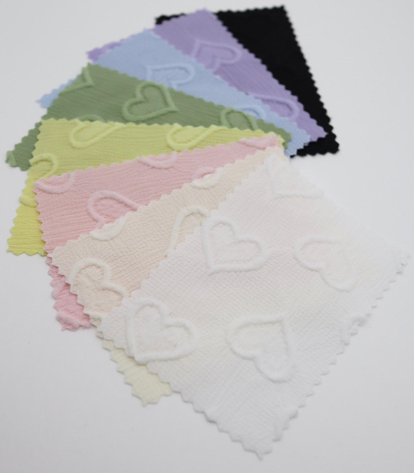 【25SS-043】ぷっくりハートふくれジャガード楊柳シフォン　0.5ｙあたり=～780円