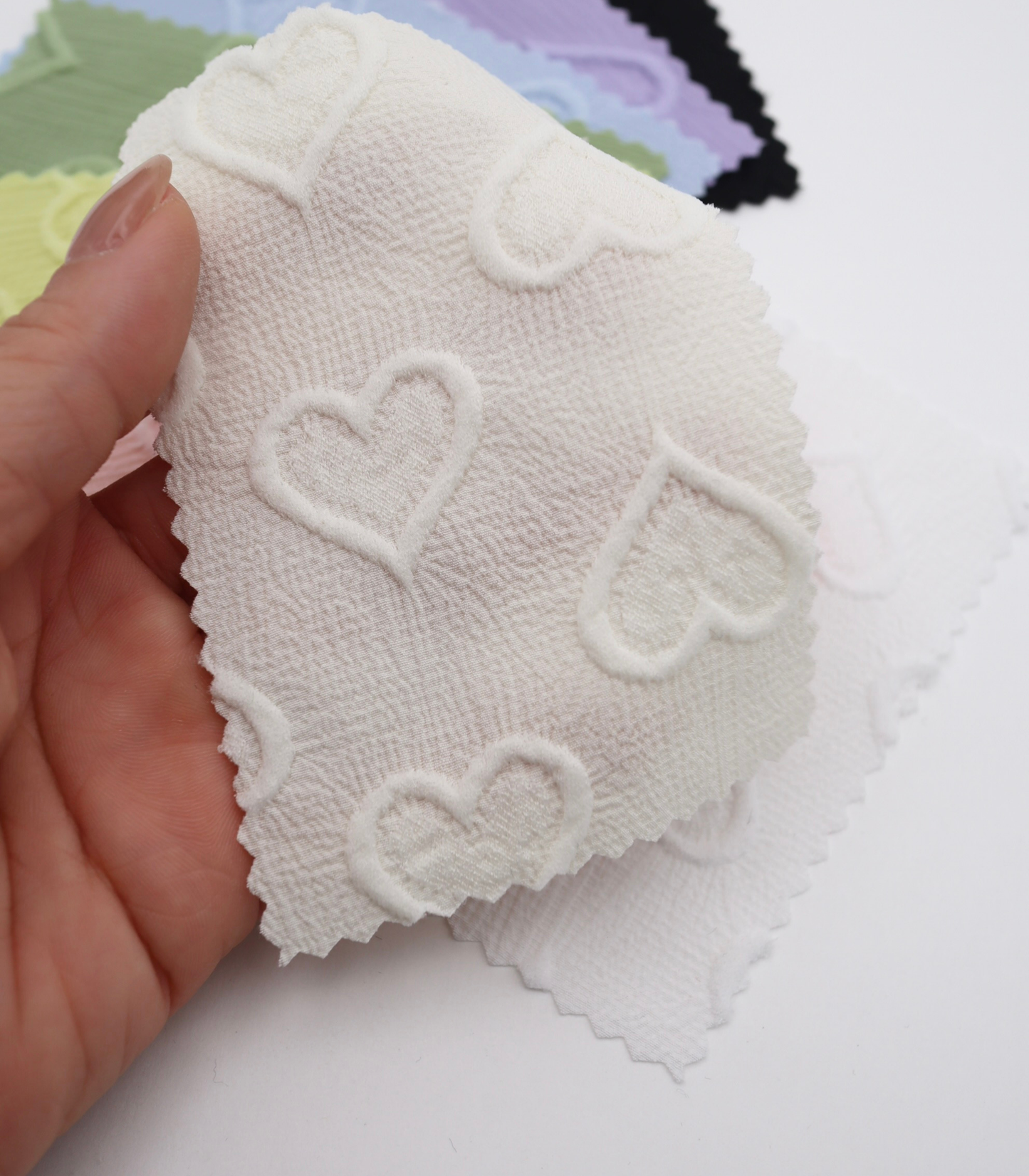 【25SS-043】ぷっくりハートふくれジャガード楊柳シフォン　0.5ｙあたり=～780円