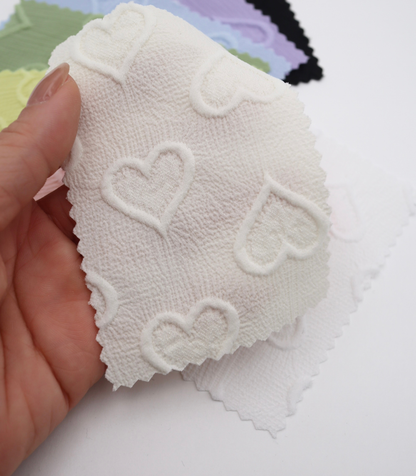 【25SS-043】ぷっくりハートふくれジャガード楊柳シフォン　0.5ｙあたり=～780円