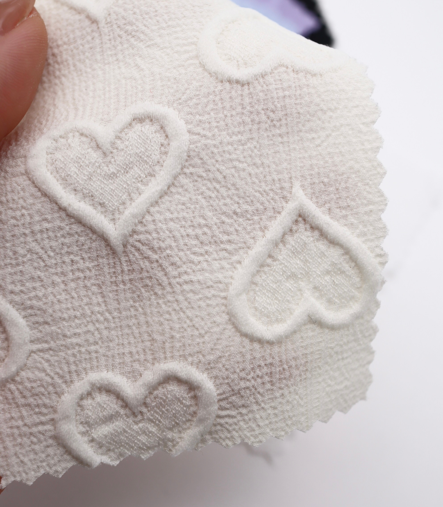 【25SS-043】ぷっくりハートふくれジャガード楊柳シフォン　0.5ｙあたり=～780円