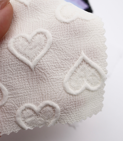 【25SS-043】ぷっくりハートふくれジャガード楊柳シフォン　0.5ｙあたり=～780円