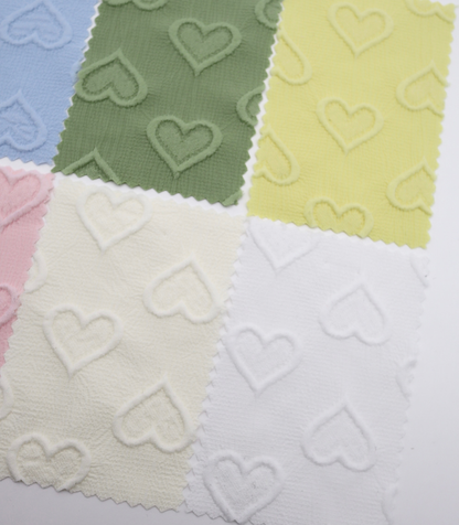 【25SS-043】ぷっくりハートふくれジャガード楊柳シフォン　0.5ｙあたり=～780円