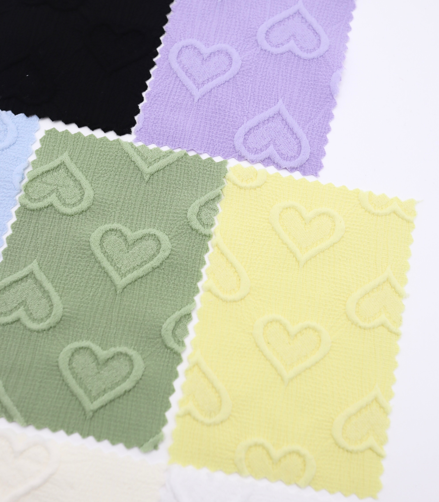 【25SS-043】ぷっくりハートふくれジャガード楊柳シフォン　0.5ｙあたり=～780円