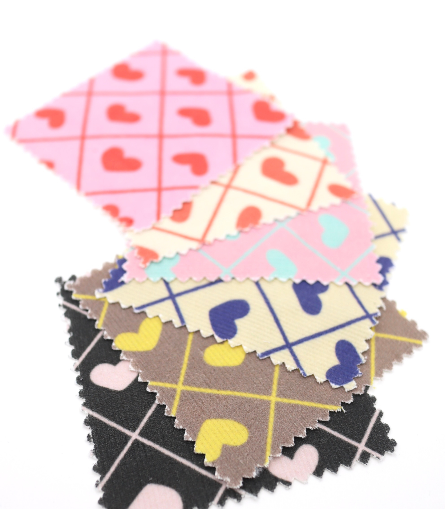 【25SS-007】ハート×チェックプリントコーデュロイ　/0.5ｙあたり=～935円