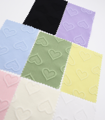 【25SS-043】ぷっくりハートふくれジャガード楊柳シフォン　0.5ｙあたり=～780円