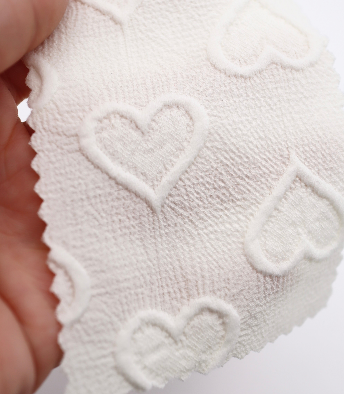 【25SS-043】ぷっくりハートふくれジャガード楊柳シフォン　0.5ｙあたり=～780円