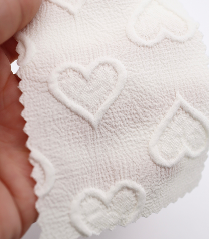 【25SS-043】ぷっくりハートふくれジャガード楊柳シフォン　0.5ｙあたり=～780円