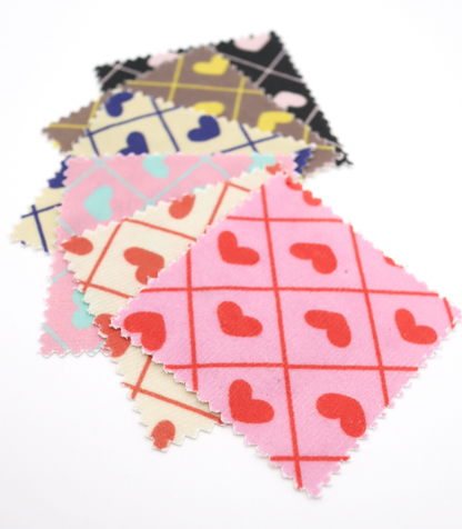 【25SS-007】ハート×チェックプリントコーデュロイ　/0.5ｙあたり=～935円