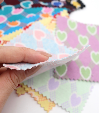 【25SS-020】ハート×チェックジャガード二重織りニット　/0.5ｙあたり=～1125円