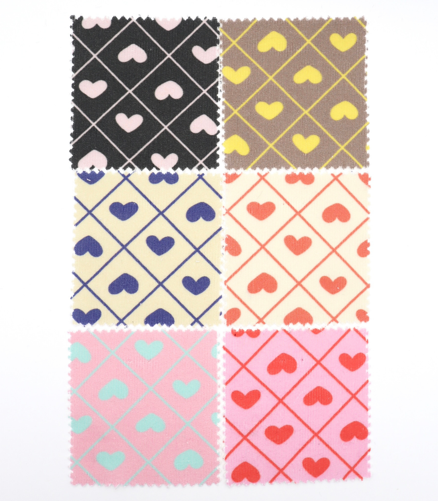 【25SS-007】ハート×チェックプリントコーデュロイ　/0.5ｙあたり=～935円