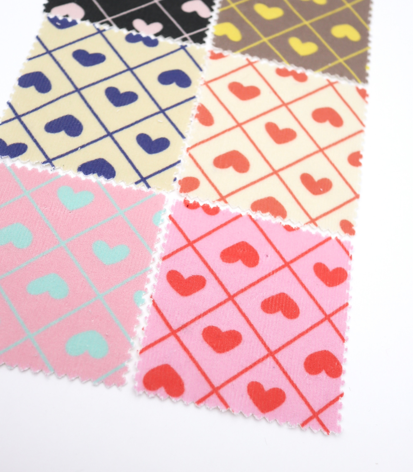 【25SS-007】ハート×チェックプリントコーデュロイ　/0.5ｙあたり=～935円