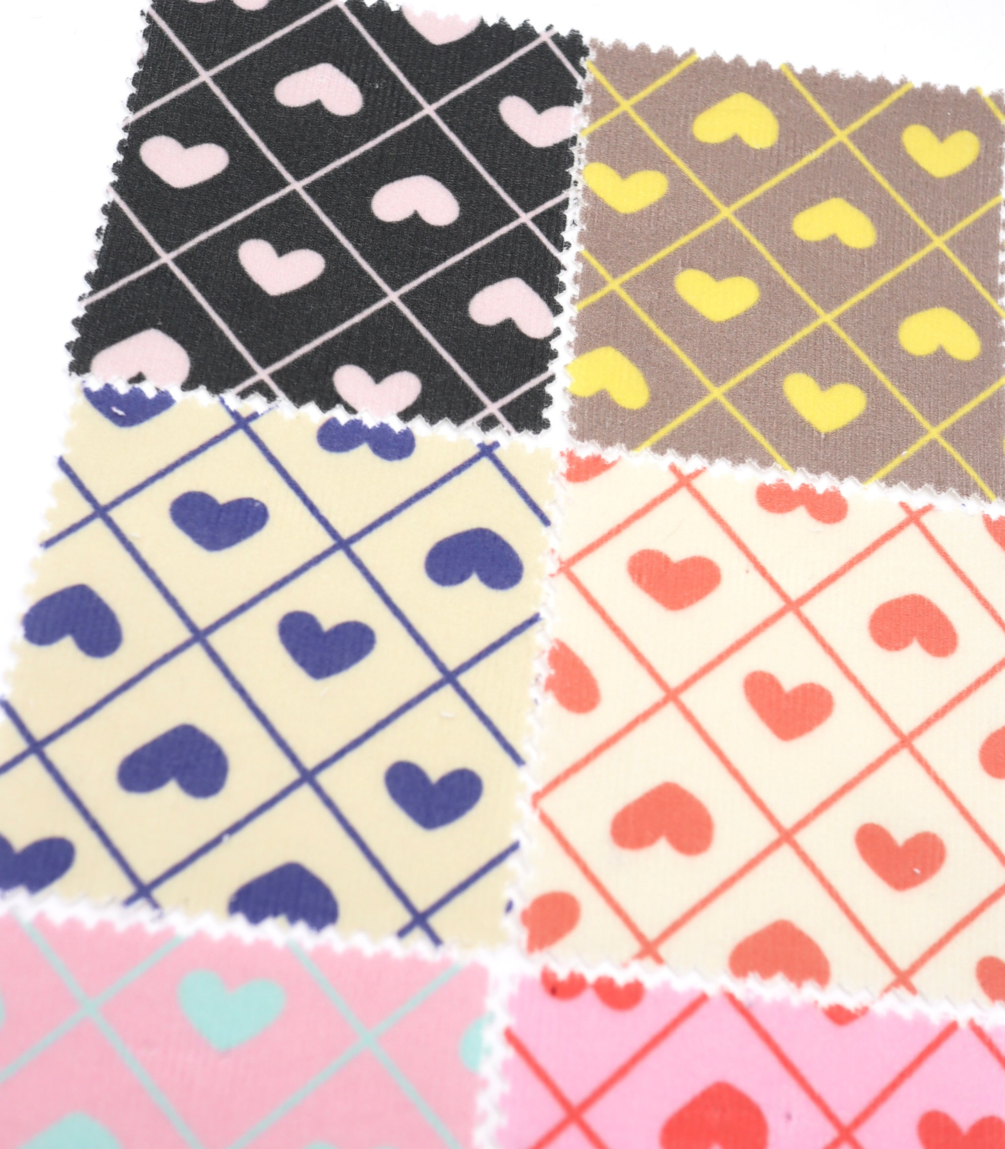 【25SS-007】ハート×チェックプリントコーデュロイ　/0.5ｙあたり=～935円