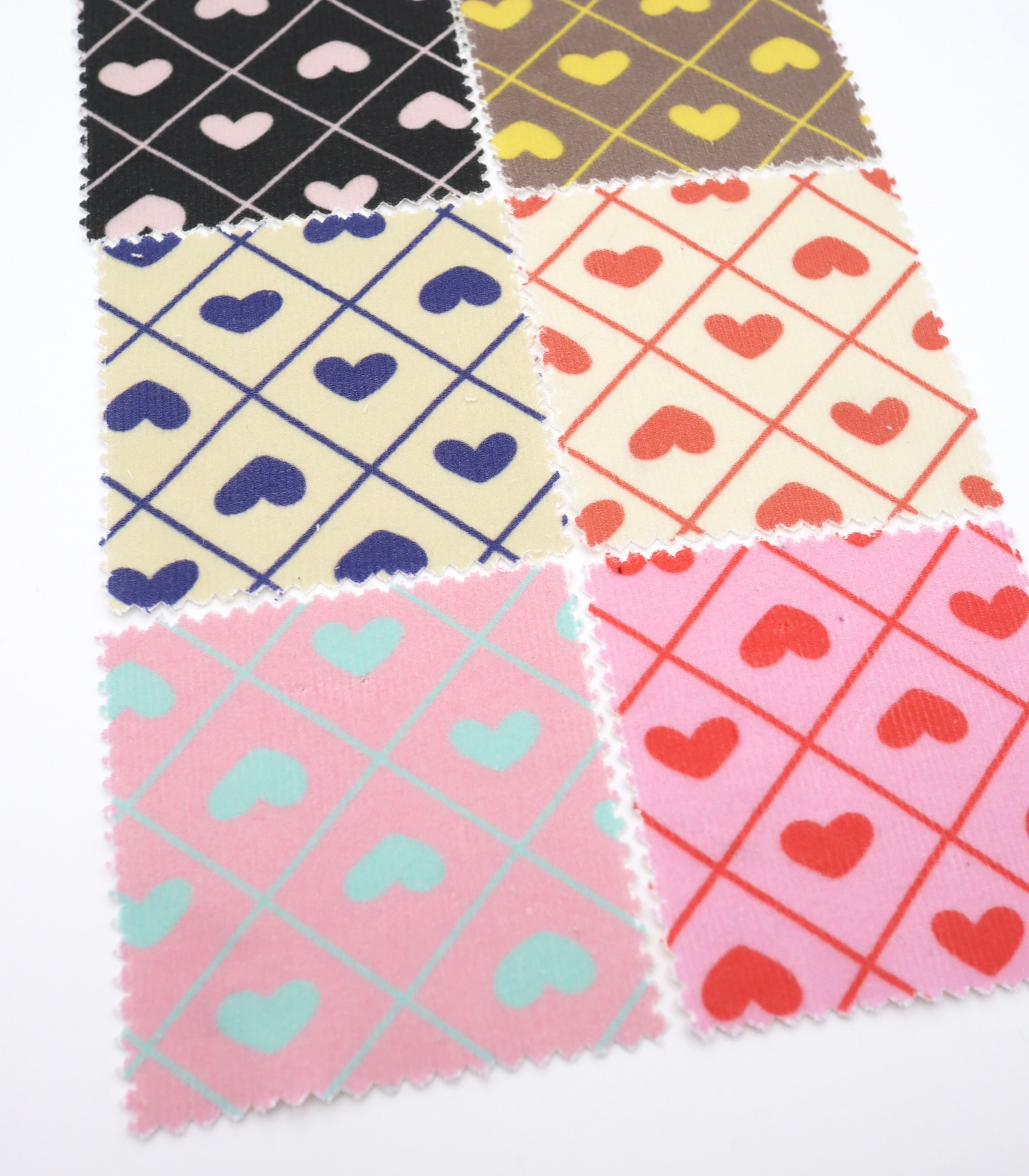【25SS-007】ハート×チェックプリントコーデュロイ　/0.5ｙあたり=～935円