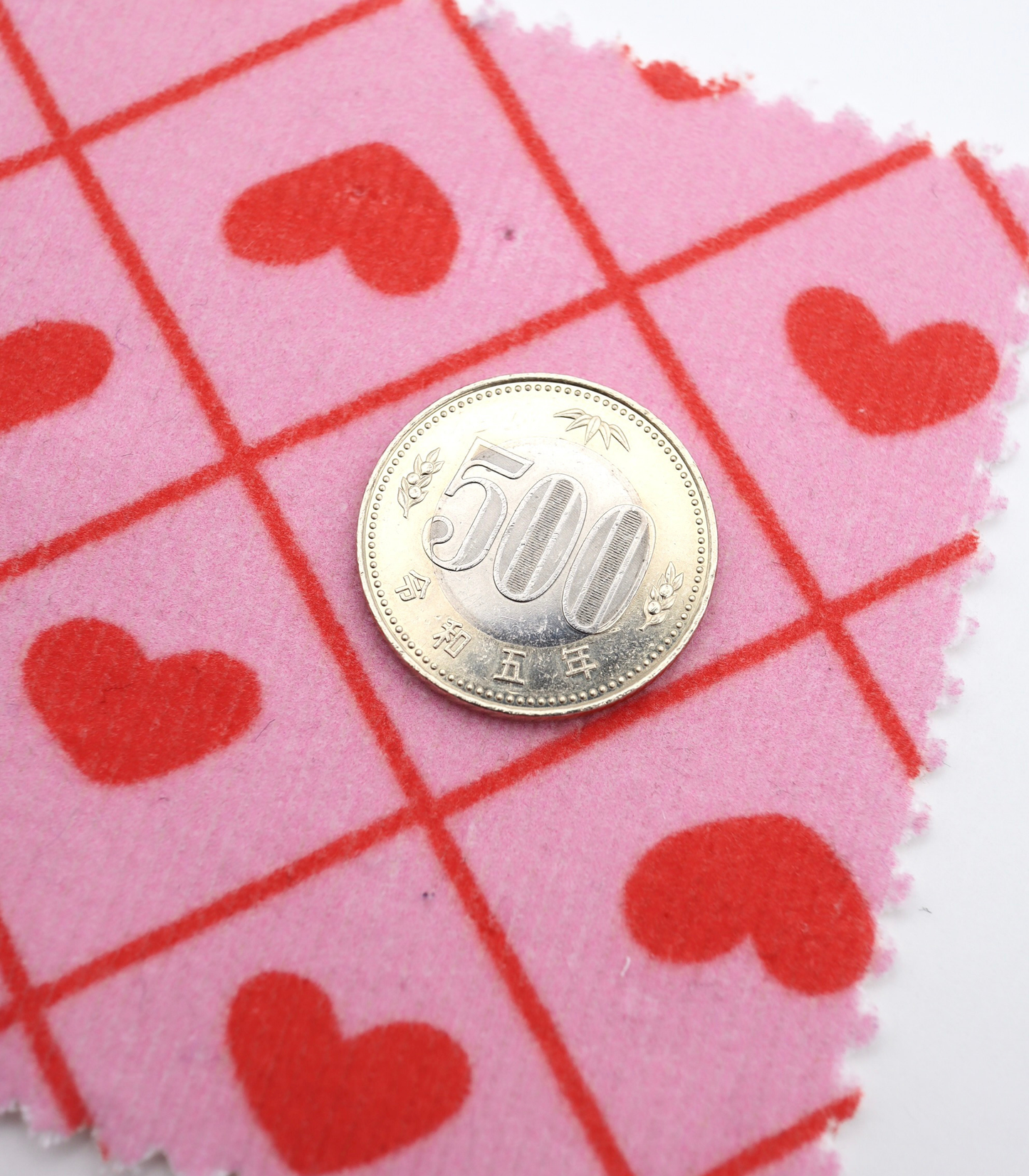 【25SS-007】ハート×チェックプリントコーデュロイ　/0.5ｙあたり=～935円