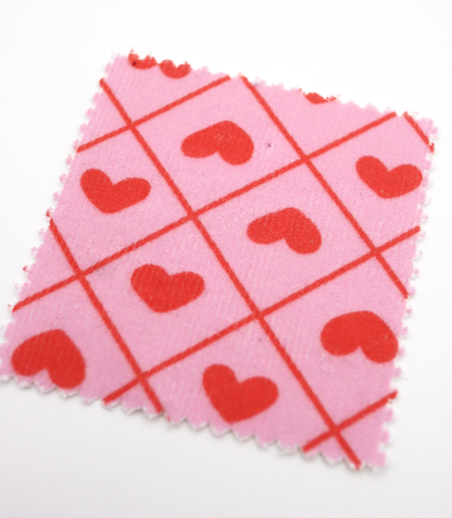 【25SS-007】ハート×チェックプリントコーデュロイ　/0.5ｙあたり=～935円