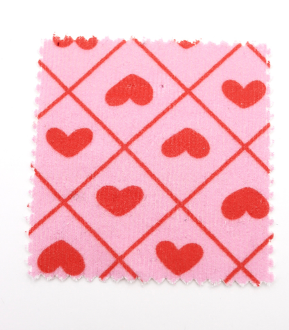 【25SS-007】ハート×チェックプリントコーデュロイ　/0.5ｙあたり=～935円