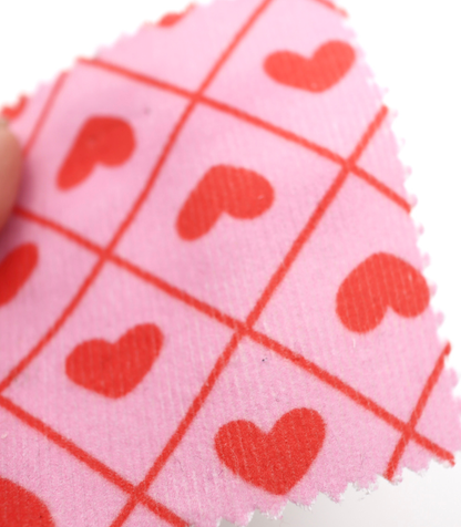 【25SS-007】ハート×チェックプリントコーデュロイ　/0.5ｙあたり=～935円