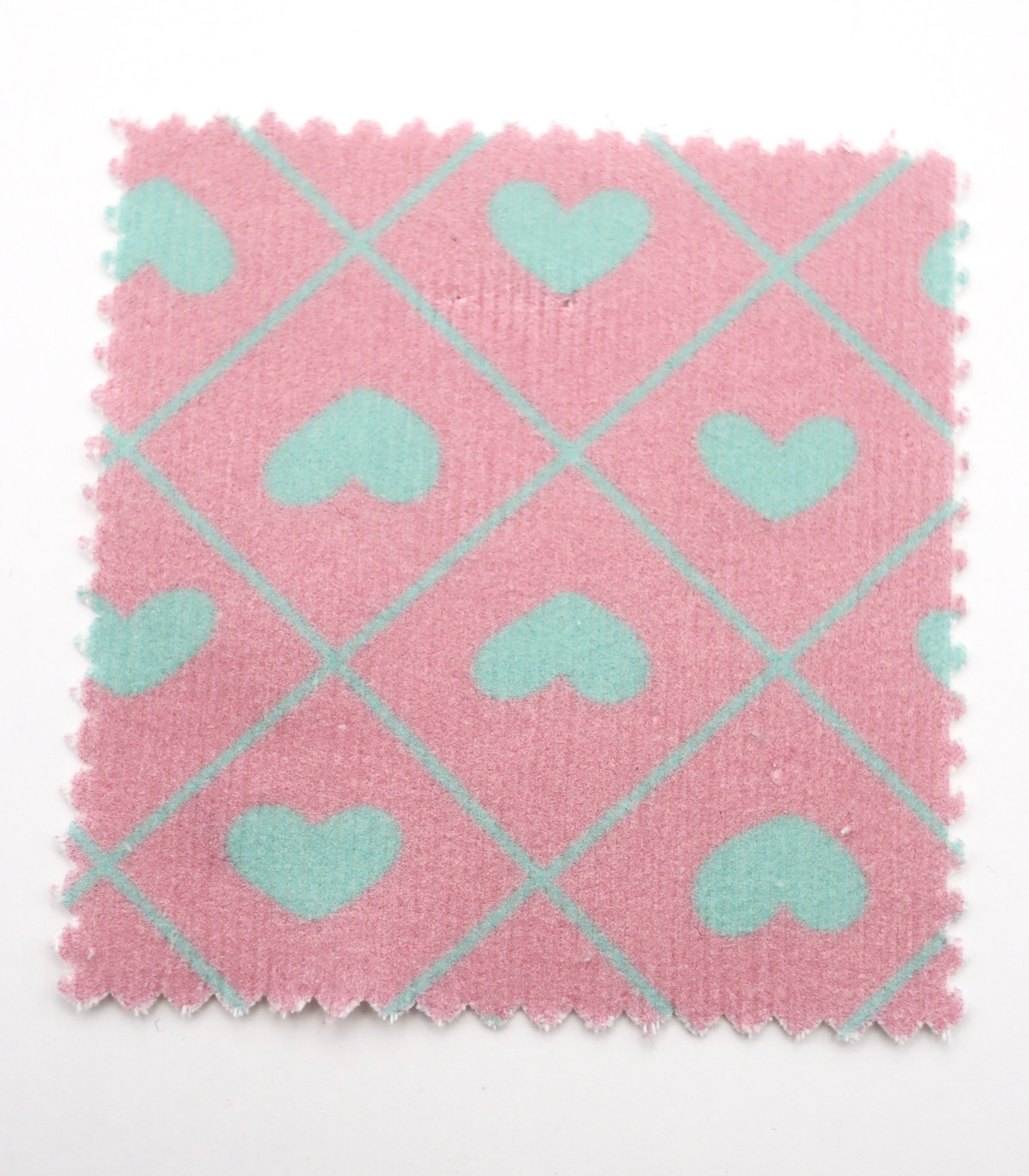 【25SS-007】ハート×チェックプリントコーデュロイ　/0.5ｙあたり=～935円