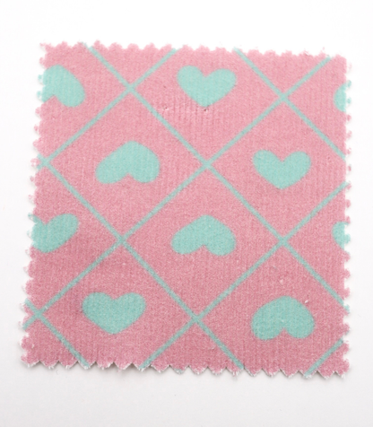 【25SS-007】ハート×チェックプリントコーデュロイ　/0.5ｙあたり=～935円