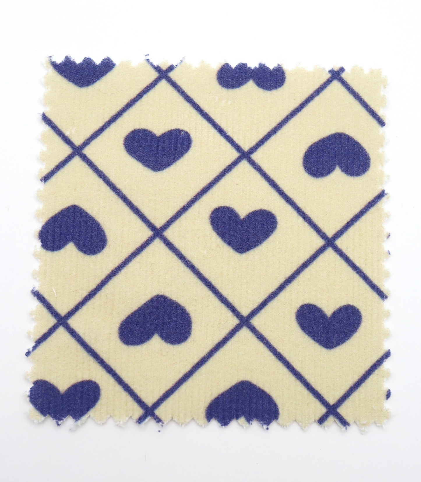 【25SS-007】ハート×チェックプリントコーデュロイ　/0.5ｙあたり=～935円