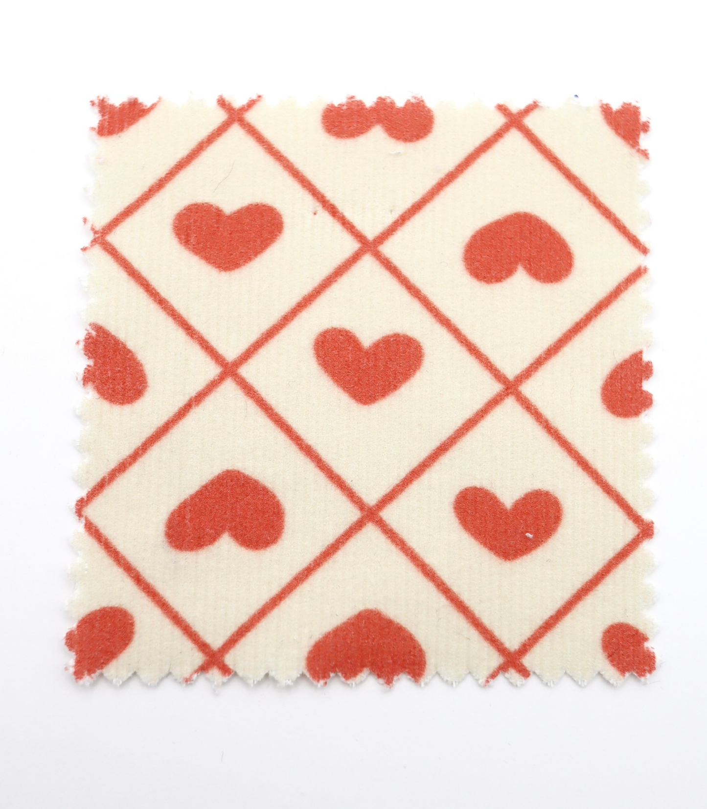 【25SS-007】ハート×チェックプリントコーデュロイ　/0.5ｙあたり=～935円