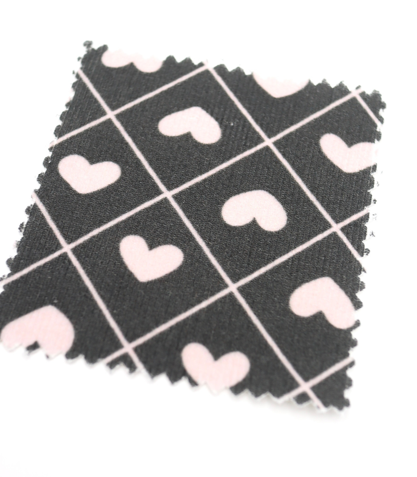 【25SS-007】ハート×チェックプリントコーデュロイ　/0.5ｙあたり=～935円